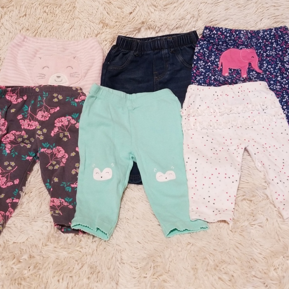 BUNDLE 6 pants ! 3-6 and 6 mo